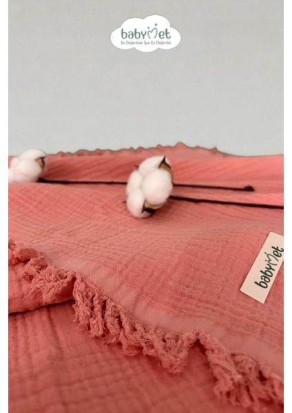 %100 Pamuk 4 Katlı Müslin Bebek Örtüsü 90x130cm – Yumuşak & Doğal, Saçaklı Örtü fiyatları