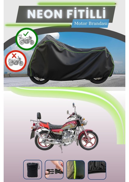 Siyah Arka Çanta Uyumlu Neon Fitilli Arora Ar 200-16C Jaguar Uyumlu Motor Brandası