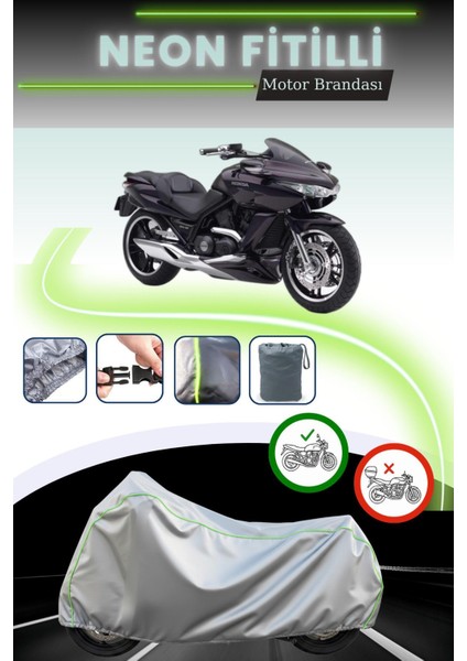 Gri Neon Fitilli Honda Dn - 01 Uyumlu Motosiklet Brandası