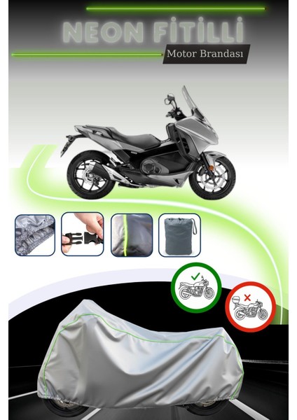 Gri Neon Fitilli Honda Nc 750D Integra Uyumlu Motosiklet Brandası