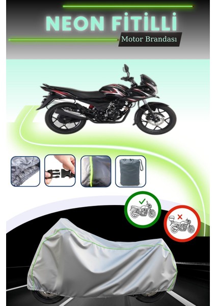 Gri Neon Fitilli Bajaj Discover 150 F Uyumlu Motosiklet Brandası