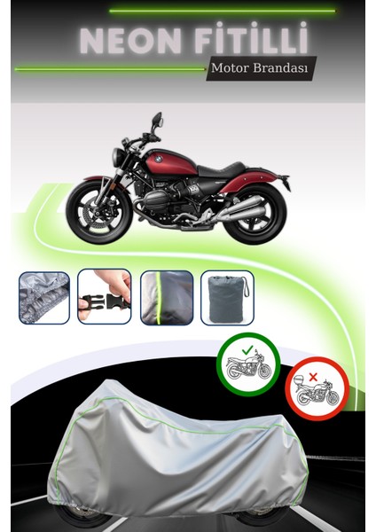 Gri Neon Fitilli Bmw R 12 Uyumlu Motosiklet Brandası