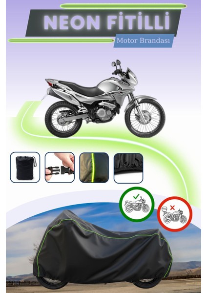 Siyah Neon Fitilli Honda Nx 4 Falcon Uyumlu Motor Brandası