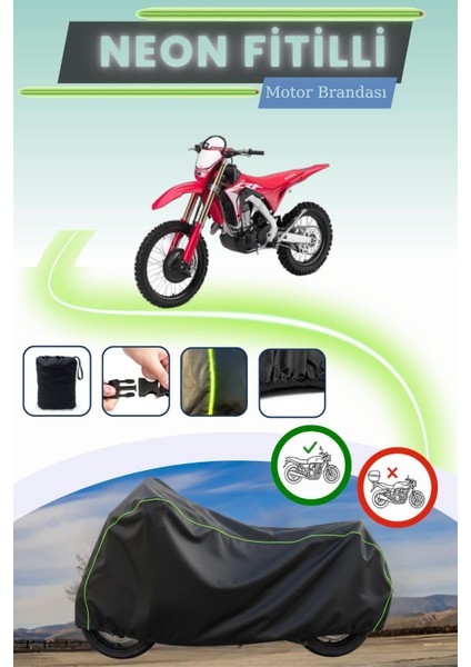 Siyah Neon Fitilli Honda Crf 450 x Uyumlu Motor Brandası