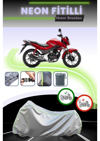 Gri Neon Fitilli Honda Cb 125 Uyumlu Motosiklet Brandası
