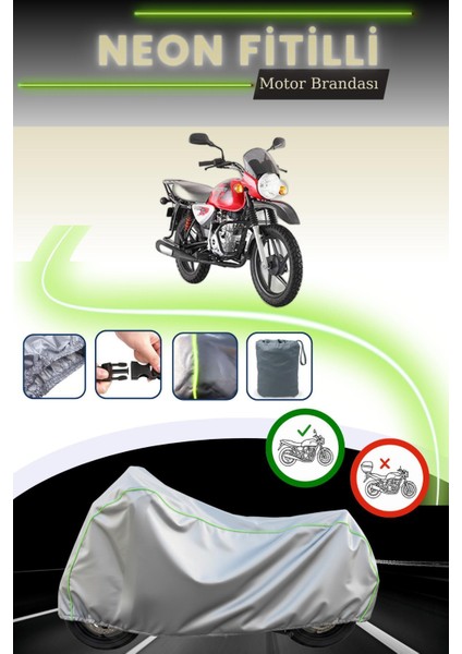 Gri Neon Fitilli Bajaj Boxer Uyumlu Motosiklet Brandası