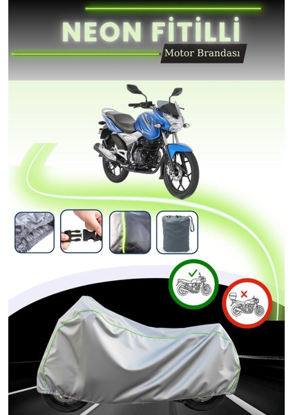 Gri Neon Fitilli Bajaj Discover 150 S Uyumlu Motosiklet Brandası