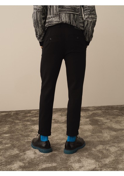 Erkek Siyah Pamuk Dokulu Slim Fit Jogger Pantolon modelleri