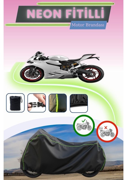 Siyah Neon Fitilli Ducati Panigale 899 Uyumlu Motor Brandası