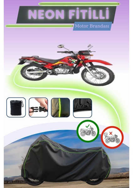 Siyah Neon Fitilli Mondial 150 Ut Uyumlu Motor Brandası