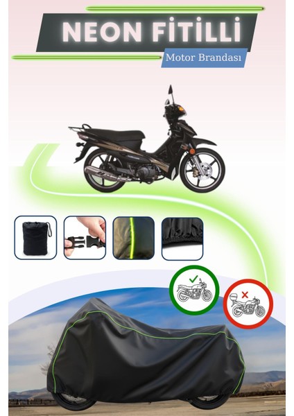 Siyah Neon Fitilli Rks Jaguar 100 Uyumlu Motor Brandası