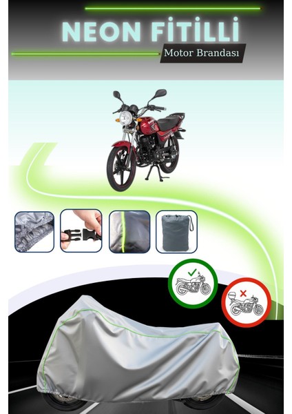 Gri Neon Fitilli Mondial 100 Mg Superboy Uyumlu Motosiklet Brandası