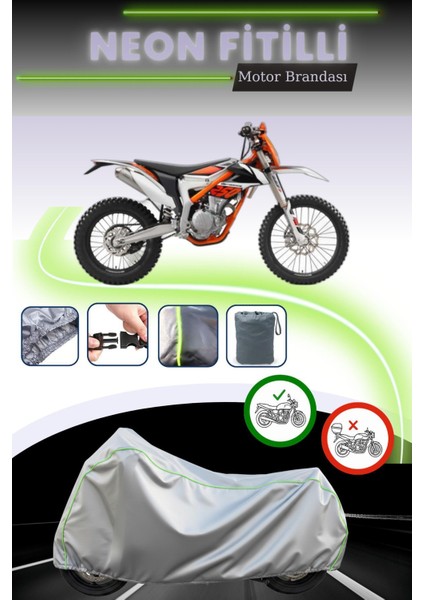 Gri Neon Fitilli Ktm 250 F Freeride Uyumlu Motosiklet Brandası