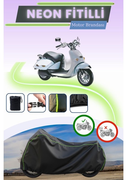 Siyah Neon Fitilli Aprilia Mojito 125 Custom Uyumlu Motor Brandası