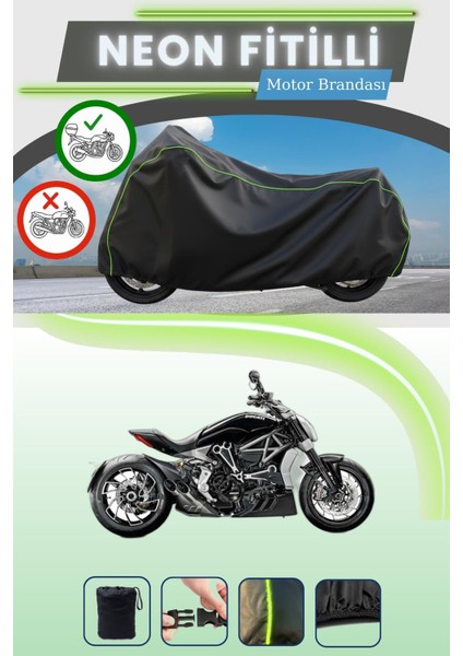 Siyah Arka Çanta Uyumlu Neon Fitilli Ducati Diavel Xdiavel Uyumlu Motor Brandası