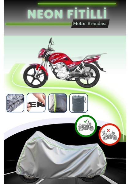 Gri Neon Fitilli Yuki Forza 170 Uyumlu Motosiklet Brandası