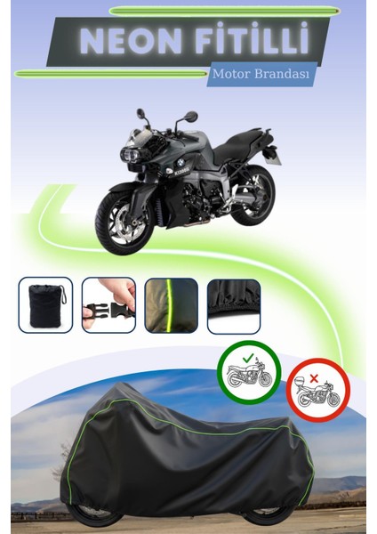 Siyah Neon Fitilli Bmw K 1300 R Uyumlu Motor Brandası