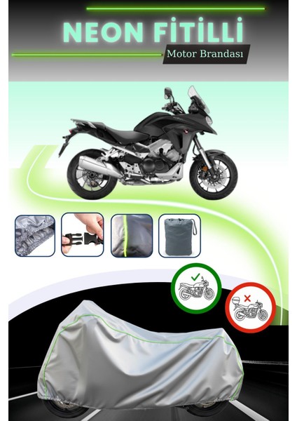 Gri Neon Fitilli Honda Vfr 800 x Crossrunner Uyumlu Motosiklet Brandası