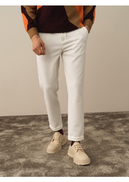Erkek Ekru Pamuk Dokulu Slim Fit Jogger Pantolon fiyatları