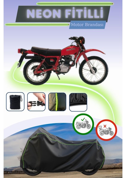 Siyah Neon Fitilli Honda Xl 185 S Uyumlu Motor Brandası