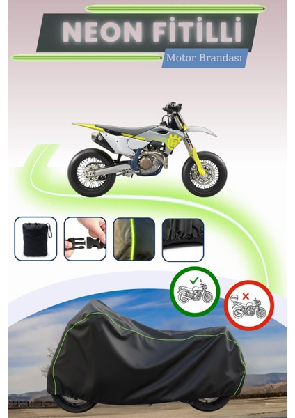 Siyah Neon Fitilli Husqvarna Fs 450 Uyumlu Motor Brandası