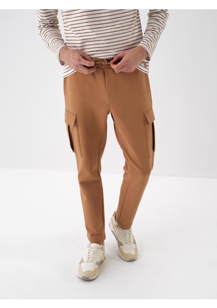 Erkek Camel Pamuk Dokulu Regular Fit Jogger Pantolon fiyatları