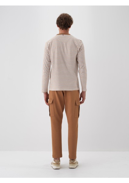 Erkek Camel Pamuk Dokulu Regular Fit Jogger Pantolon fırsatları