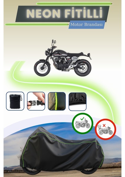 Siyah Neon Fitilli Mondial 250I Buccaneer Uyumlu Motor Brandası