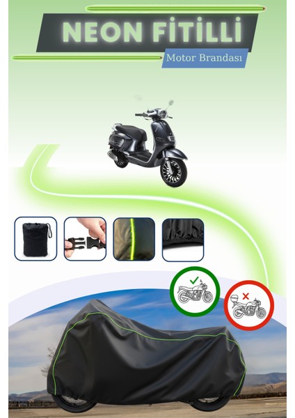 Siyah Neon Fitilli Rks Siesta Uyumlu Motor Brandası