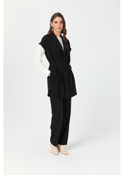 Tunik Yelek Pantolon Takım Siyah modelleri