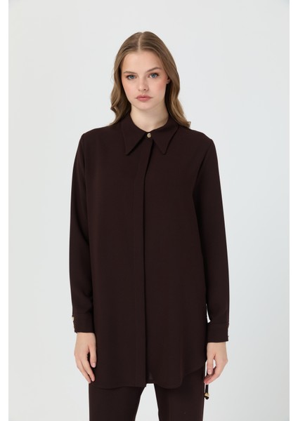 Yandan Büzgü Detaylı Pantolonlu Takım Kahve fiyatları