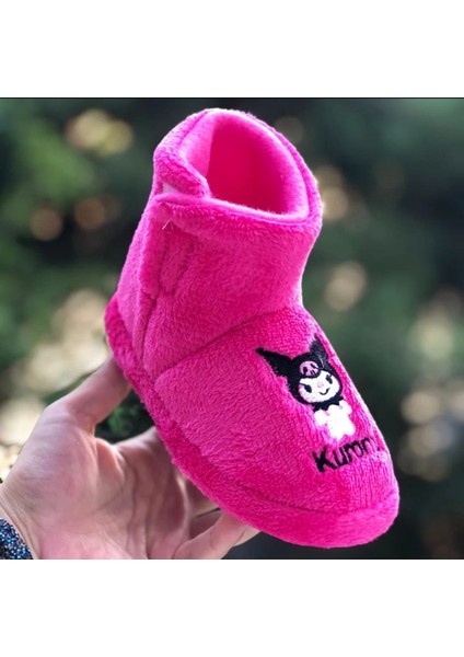 Kız Çocuk Kuromi Panduf Yandan Cırtlı Kaydırmaz Taban Anaokulu Kreş Ev Ayakkabısı fırsatları
