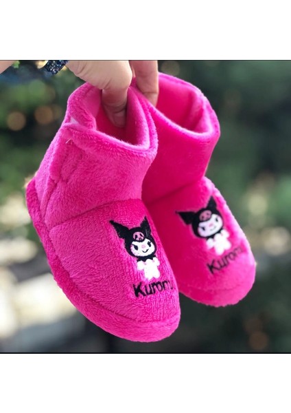 Kız Çocuk Kuromi Panduf Yandan Cırtlı Kaydırmaz Taban Anaokulu Kreş Ev Ayakkabısı indirimleri