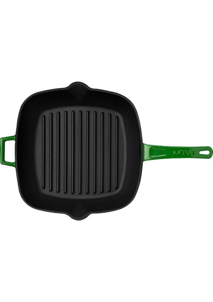 Döküm Izgara Tava, Metal Saplı. Ölçü 26X26CM. - Yeşil fiyatları