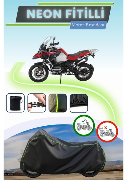 Siyah Neon Fitilli Bmw R 1200 Gs Adventure Uyumlu Motor Brandası
