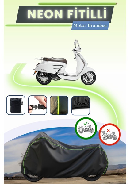 Siyah Neon Fitilli Rks Bitter 50 Pro Uyumlu Motor Brandası