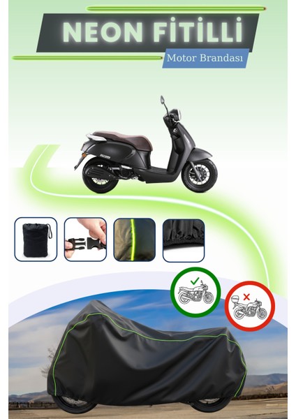 Siyah Neon Fitilli Rks Ltm 125 Uyumlu Motor Brandası