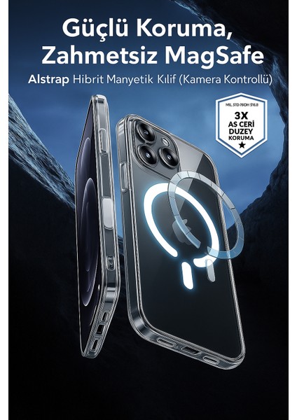 iPhone 17 Pro Uyumlu Kamera Korumalı Sararmaz Pc Sert Şeffaf Magsafe Kılıf indirimleri