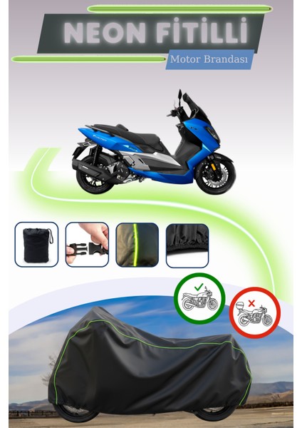 Siyah Neon Fitilli Yuki T11 Explorer Uyumlu Motor Brandası