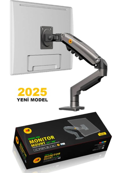 Monitör Standı North Bayou Nb F80 (2025 Yeni Model) Amortisörlü Tekli Monitör Standı Gri (17-32 Inç)-(2-9 Kg)