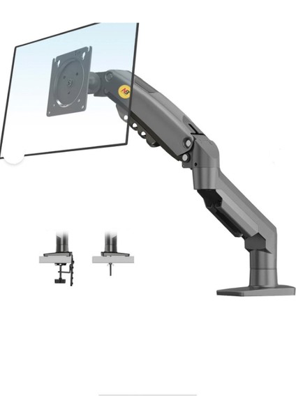Monitör Standı North Bayou Nb F80 (2025 Yeni Model) Amortisörlü Tekli Monitör Standı Gri (17-32 Inç)-(2-9 Kg)
