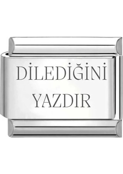 Kişiselleştirilebilir Dilediğini Yazdır Çelik Italyan Charm Bileklik Ek Linki