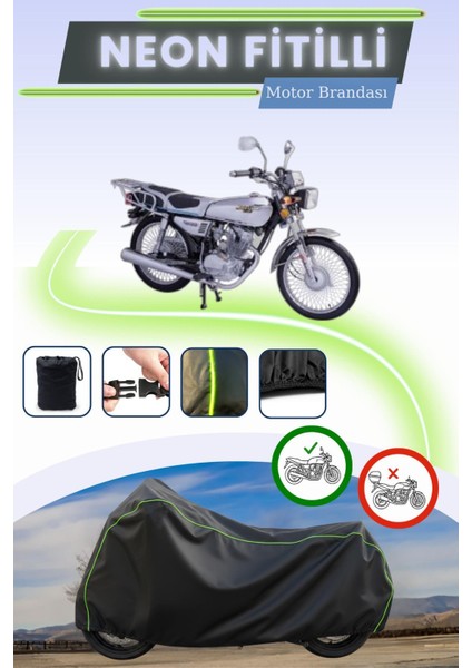 Siyah Neon Fitilli Falcon Attack 50 Uyumlu Motor Brandası