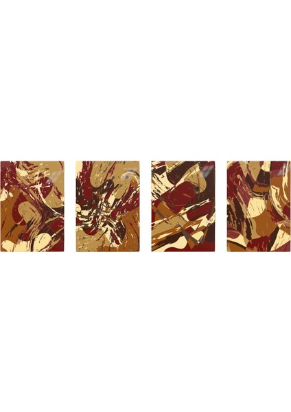 :temperli Cam Dörtlü Set Tablo, Tablo, Dörtlü Tablo, Uv Baskı, Cam Tablo, 4’lü Set, CDT003