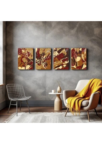 :temperli Cam Dörtlü Set Tablo, Tablo, Dörtlü Tablo, Uv Baskı, Cam Tablo, 4’lü Set, CDT003 fırsatları