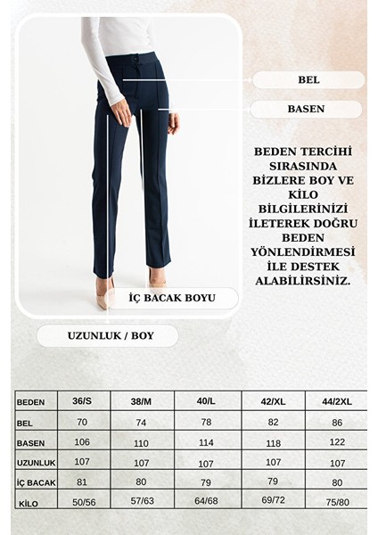 Kadın Yüksek Bel Dikiş Detaylı Düz Kesim Palazzo Pantolon fırsatları