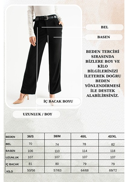 Kadın Siyah Yüksek Bel Köprülü Düz Kesim Palazzo Pantolon fırsatları