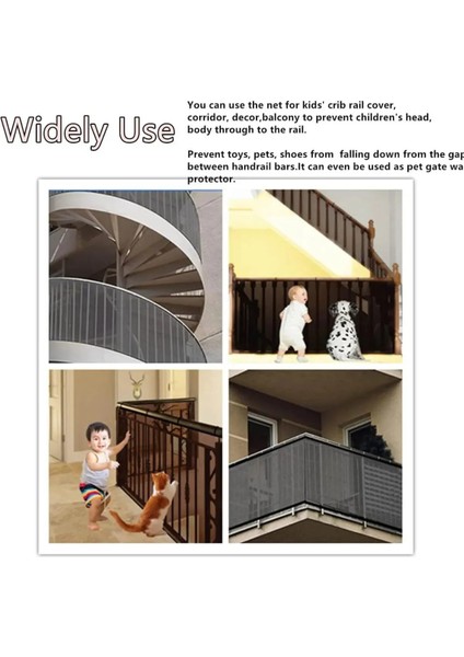 Siyah Çocuk ve Evcil Hayvan Koruyucu Korkuluk Filesi, Balkon ve Merdiven Güvenliği Için modelleri