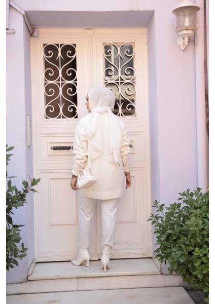 Blok Renkli Gri Tesettür Triko Kazak Tunik 88101GR fırsatları