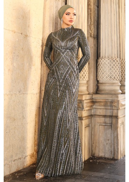 Gala Parıltılı Şık Tesettür Abiye